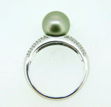 14k White Gold 9mm Pistachio Tahitian Pearl Ring (#J5104)