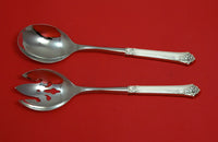 Damask Rose by Oneida Sterling Silver Salad Serving Set 2pc HHWS  Custom Made