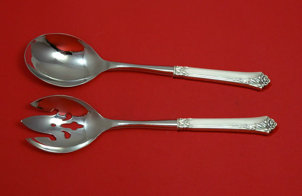Damask Rose by Oneida Sterling Silver Salad Serving Set 2pc HHWS  Custom Made