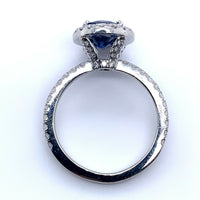 Platinum 1.97 Carat Genuine Natural Sapphire and Diamond Ring (#J5161)