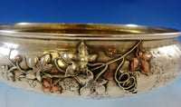 Mixed Metals by Whiting Sterling Silver Aesthetic Bowl Copper Flowers #916 #1096