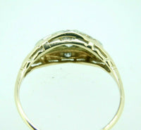 Vintage 18k Yellow Gold Genuine Natural Diamond Three Stone Ring .43ct (#J852)