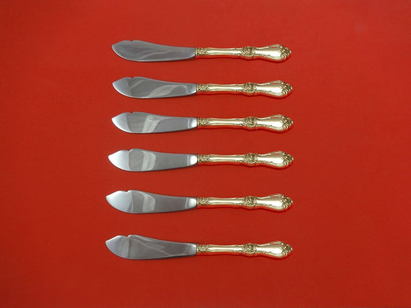Royal Rose by Wallace Sterling Silver Trout Knife Set 6pc. Custom Made 7 1/2"