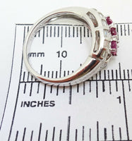 Platinum Ring with .98ct Genuine Natural Rubies and .39ct Diamonds (#J3259)