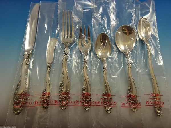 Decor by Gorham Sterling Silver Flatware Set For 12 Dinner Service 89 Pcs New