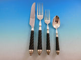 Conde Twisted Ebony by Ercuis French Silverplated Flatware Set Service 117 pcs