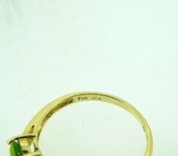 10k Yellow Gold Ring with Five Oval Genuine Natural Peridots (#J2311)