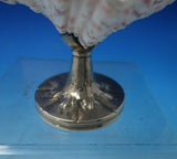 English Victorian Sterling Silver Chamber Stick Pair with Seashells (#5598)