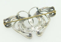 Hand Wrought Sterling Silver Butterfly Pin w/ Genuine Natural Chrysoprase #J4066