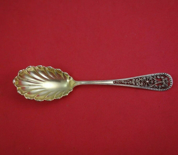 Filigree Handle by Dirksen Sterling Silver Sugar Spoon Shell GW Watson Hallmark
