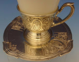 Saint Dunstan Chased by Gorham Sterling Demitasse Cup w/Saucer & Liner (#0611)