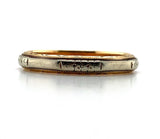 14k Yellow and White Gold Wedding Band Jewelry Size 7.5 (#J5867)
