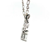 Platinum Edwardian Bow Necklace with 1ct Genuine Natural Diamond (#J5500)