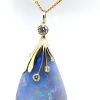 14k Gold Huge 50 Carat GIA Genuine Natural Opal Pendant with Blue-Green (#J5464)