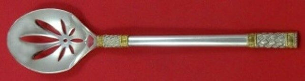 Aegean Weave Gold by Wallace Sterling Silver Nut Spoon 6 3/4" Vintage Silverware