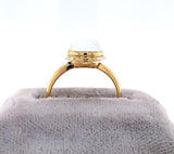 10k Yellow Gold Genuine Natural Moonstone Ring Pool of Light Jewelry (#J5286)