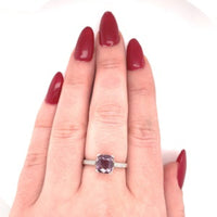 14k White Gold 1.95ct Purple Genuine Natural Spinel and Diamond Ring (#J5612)