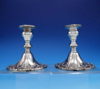 Chantilly by Gorham Silverplate Candlestick Pair 4 1/4" #YC3004 (#3237)