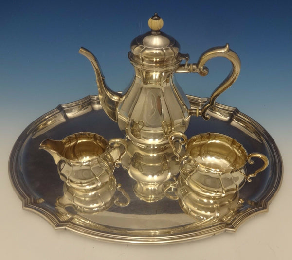 C.C. Hermann Danish Sterling Silver Tea Set 3pc with Tray (#0442)