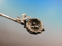 Birds Nest by Gorham Sterling Silver Sugar Spoon Mother Bird and Eggs 5 3/4"