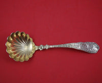 Bouquet by Durgin Sterling Silver Gravy Ladle Goldwashed w/ Shell Bowl 7 1/2"