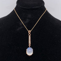 10k Yellow Gold Victorian Moonstone and Seed Pearl Lavaliere Jewelry (#J5627)