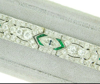 Art Deco Platinum 7.6ct Diamond Bracelet (#J4605)