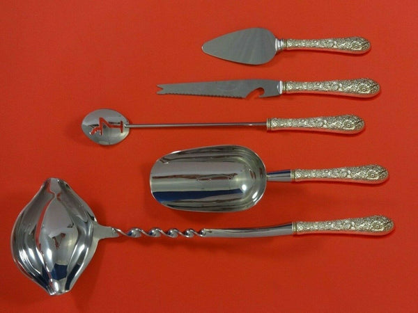 Bridal Bouquet by Alvin Sterling Silver Cocktail Party Bar Set 5pc Custom Made