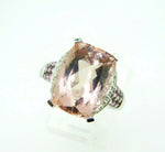 14k Gold Huge 10 Carat Genuine Natural Morganite and Pink Sapphire Ring (#J5051)