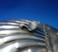 German .800 Silver Gravy Boat with Glass Liner Shell Motif c.1910 (#5603)