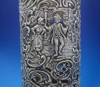 German .800 Silver Vase Holder Courting Couples Hanau Pseudo Hallmarks (#3958)