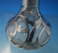 Perfume Bottle with Sterling Silver Overlay 2 1/2" Monogram S c.1900 (#6118)