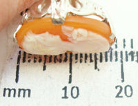 10K Gold Art Deco Oval Genuine Natural Cameo Ring with Woman'S Profile (#J2889)