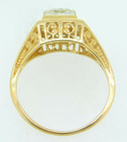 14k Yellow Gold Filigree .34ct Genuine Natural Diamond Ring (#J4131)