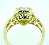 14k Yellow Gold Heart Genuine Natural Morganite Ring with Diamond Halo (#J4427)