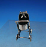 Italian Sterling Silver Figurine Baby Pram / Stroller w/ Movable Wheels (#6753)