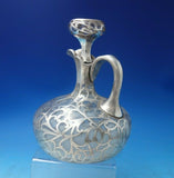 Glass Claret Jug with Sterling Silver Overlay 8" x 6 1/2" c.1915 (#5722)