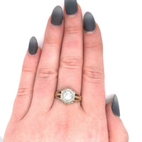 14k Yellow Gold Art Deco .66ct Genuine Natural Diamond Men's Ring (#J5519)