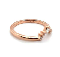14k Rose Gold 1.11ct Half Moon Genuine Natural Diamond Wedding Set (#J5515)