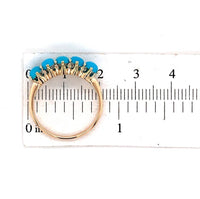 10k Yellow Gold Turquoise Five-Stone Ring Jewelry (#J5714)