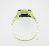 10k Gold Hand Engraved 4.06ct Green Genuine Natural Tourmaline Ring (#J4519)