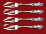 Meadow Rose by Wallace Sterling Silver Fish Fork Set 4pc AS Custom Made 7 3/8"