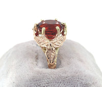 14k Yellow Gold 3.71ct Vibrant Spessartine Genuine Natural Garnet Ring (#J6146)