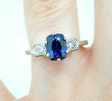 Platinum 2.36ct Blue Genuine Natural Sapphire Diamond Ring w/GIA Report (#J5036)