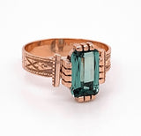 Victorian 10k Rose Gold Ring 1.56ct Genuine Natural Tourmaline Jewelry (#4834)