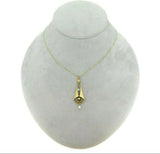 10k Yellow Gold Diamond and Pearl Lavaliere Pendant (#J4761)