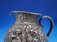 Repousse by Kirk 91.66 Silver Cream Pitcher 11OZ mark 3 3/4" Early (#7349)