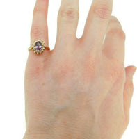 14k Yellow Gold 1.07ct Purple Genuine Natural Sapphire and Diamond Ring (#J1572)