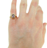 14k Yellow Gold 1.07ct Purple Genuine Natural Sapphire and Diamond Ring (#J1572)