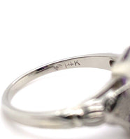 14k White Gold 4.54ct Deep Purple Genuine Natural Amethyst Ring (#J5751)